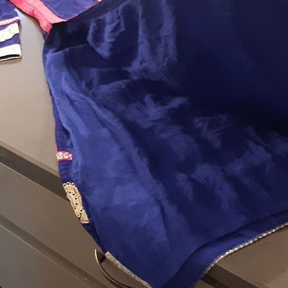 Homemade Indian Blue and Pink Dress with Silver Tassels - Picture 10 of 11